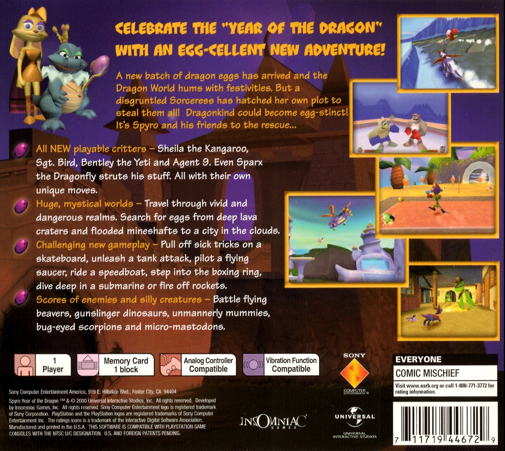 Spyro: Year of the Dragon Playstation - Video Game - Used - CaveGamers - Image 2