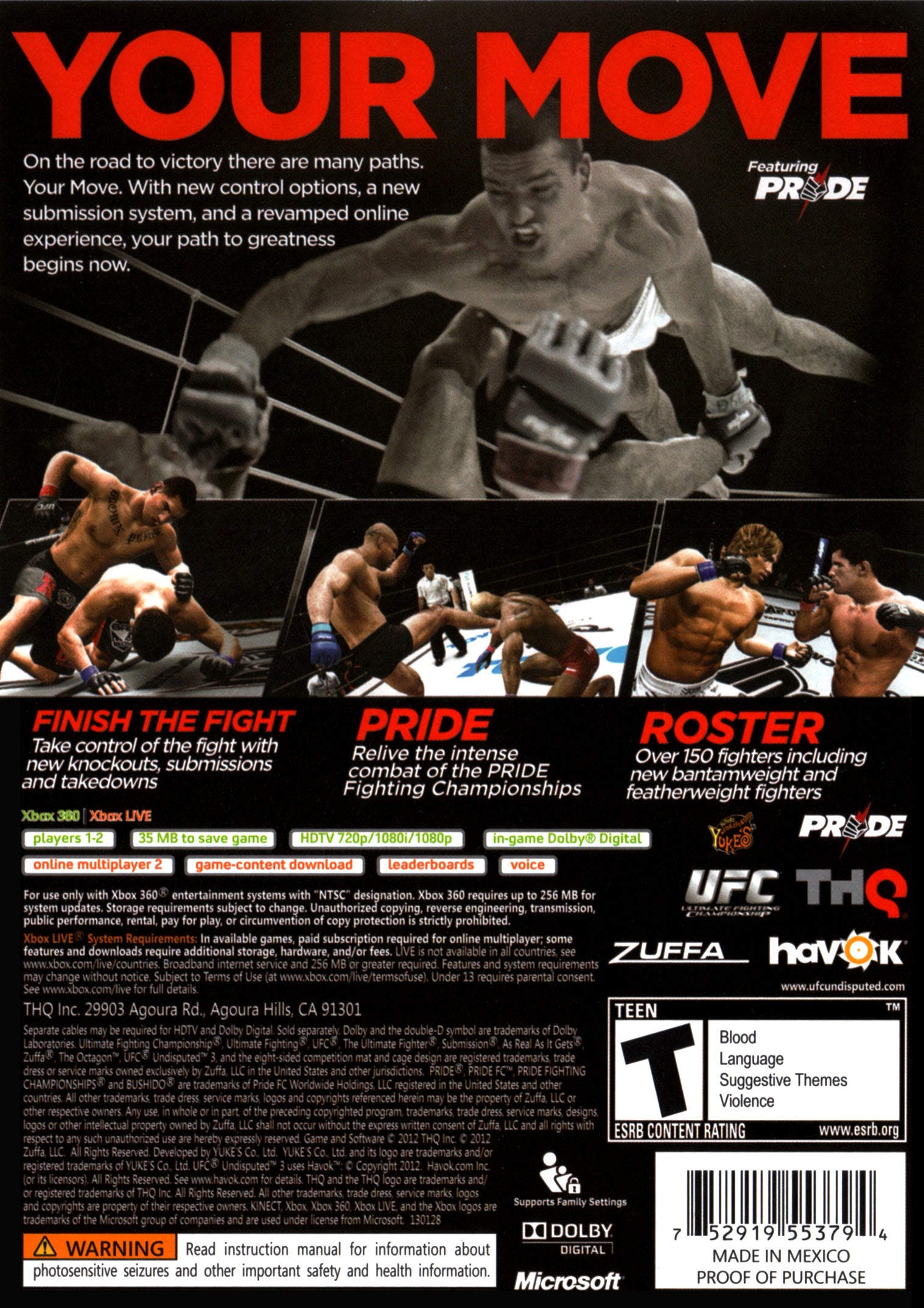 UFC Undisputed 3 Xbox 360 - Video Game - Used - CaveGamers - Image 2