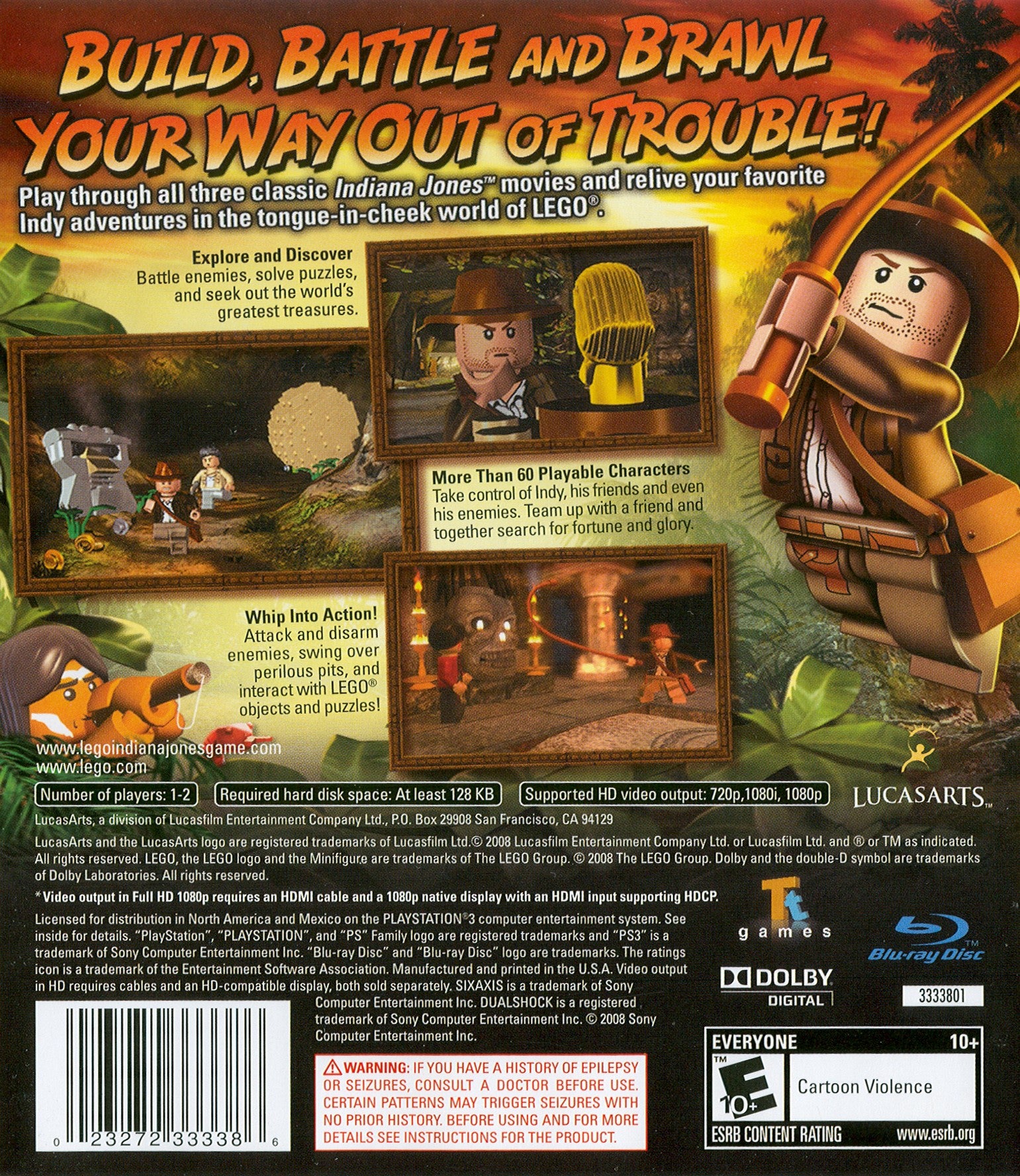 Lego Indiana Jones: The Original Adventures PS3 - Video Game - Used - CaveGamers - Image 2