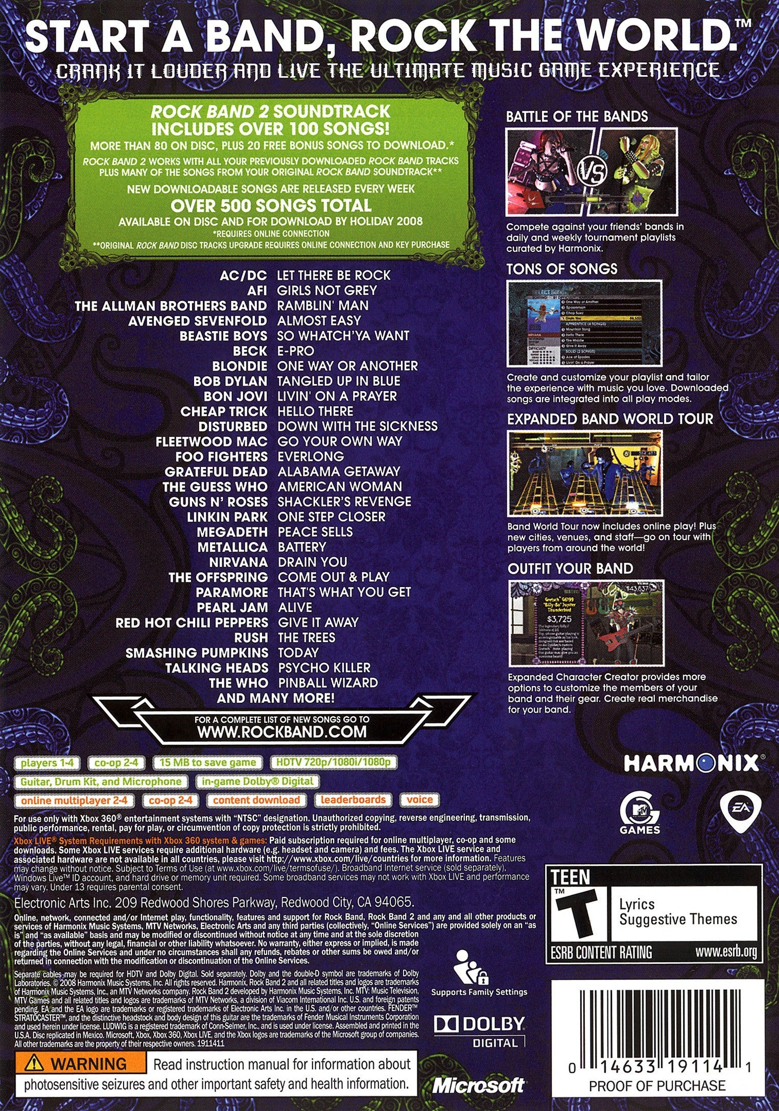 Rock Band 2 Xbox 360 - Video Game - Used - CaveGamers - Image 2