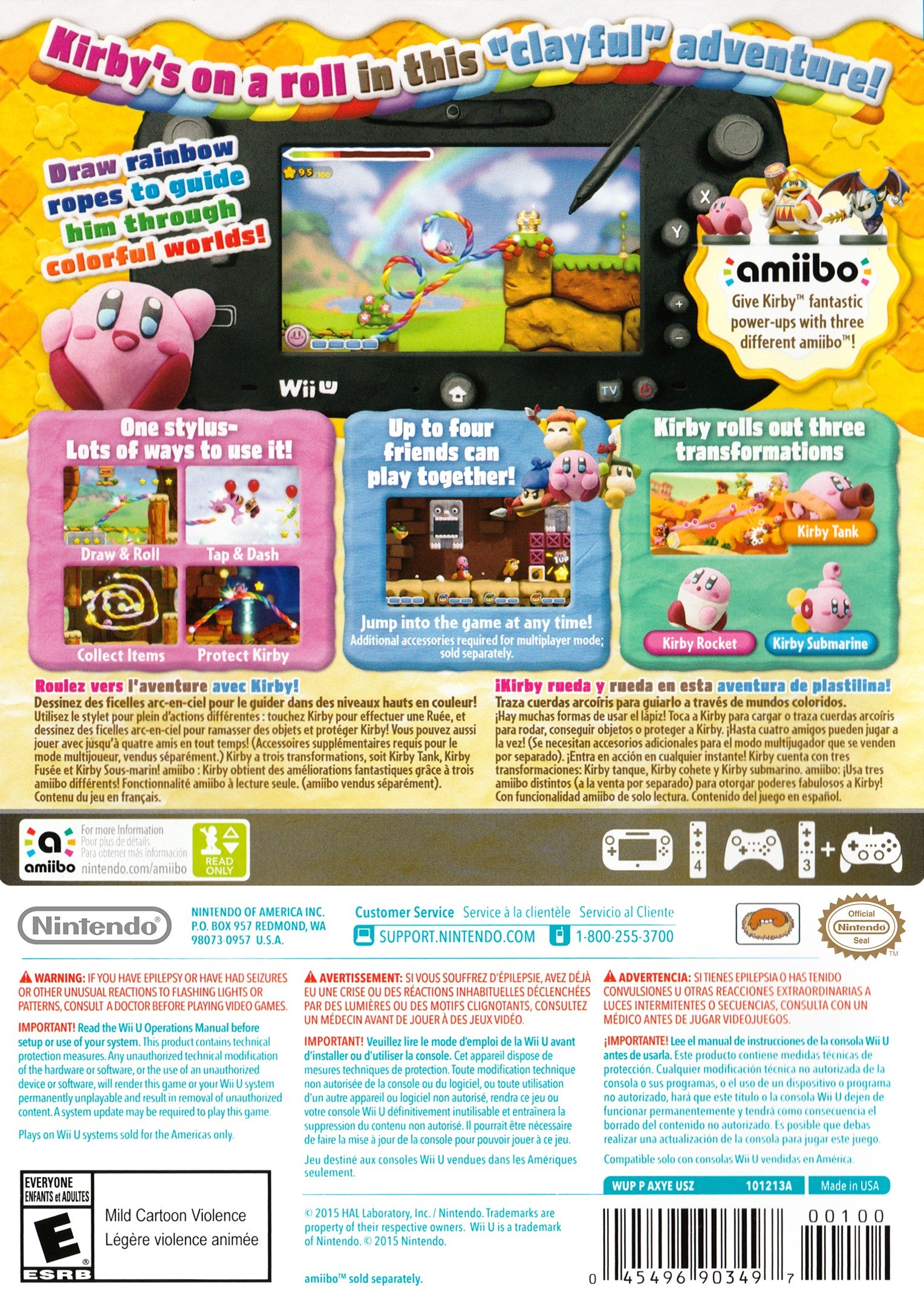 Kirby & The Rainbow Curse Wii U - Video Game - Used - CaveGamers - Image 2