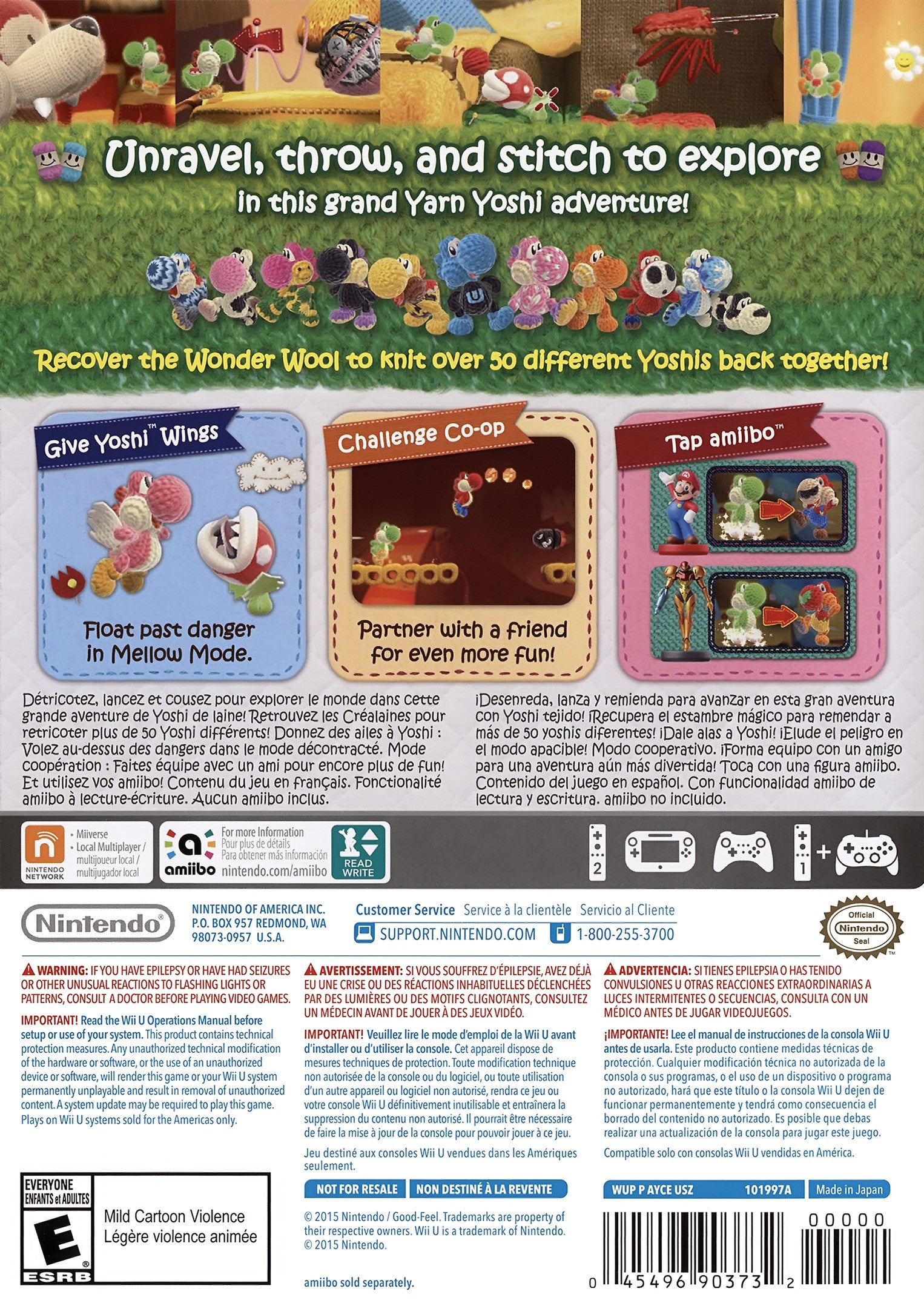 Yoshi's Woolly World Wii U - Video Game - Used - CaveGamers - Image 2