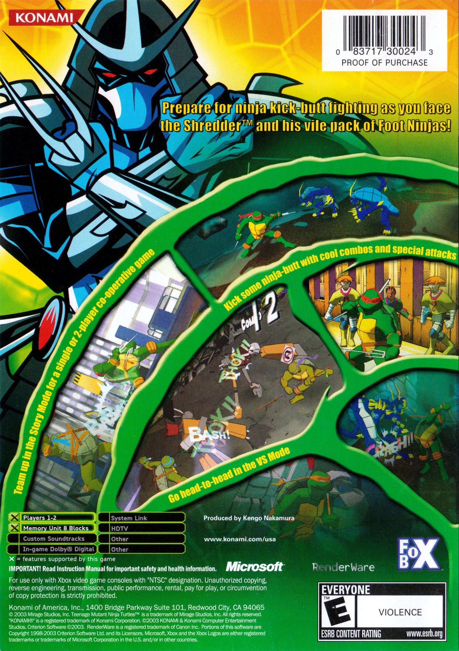Teenage Mutant Ninja Turtles Xbox - Video Game - Used - CaveGamers - Image 2