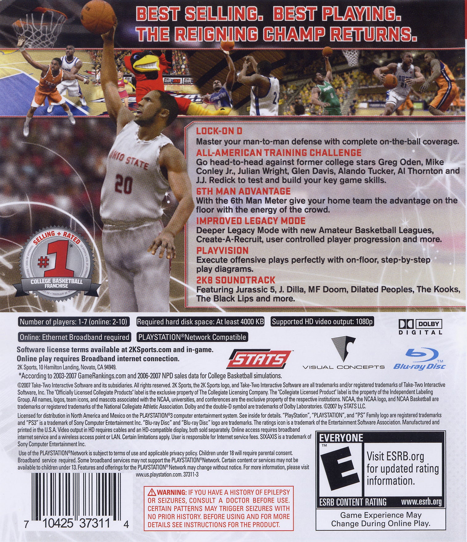 College Hoops 2K8 PS3 - Video Game - Used - CaveGamers - Image 2