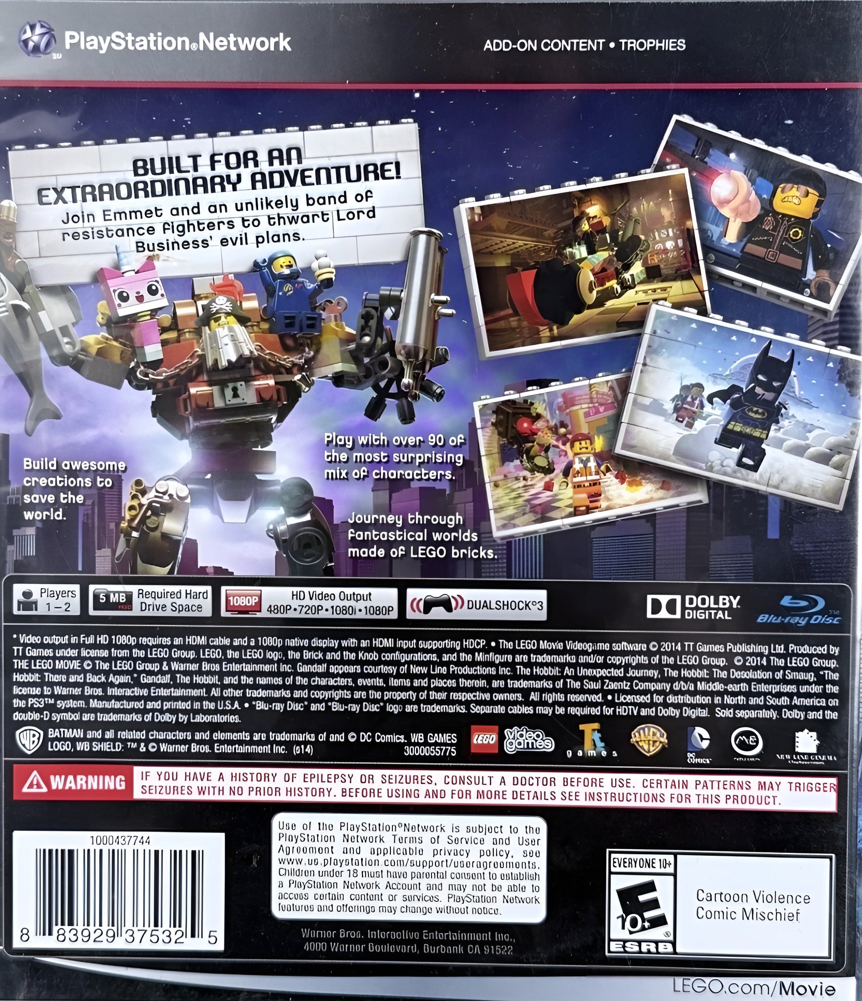 The LEGO Movie Videogame PS3 - Video Game - Used - CaveGamers - Image 2
