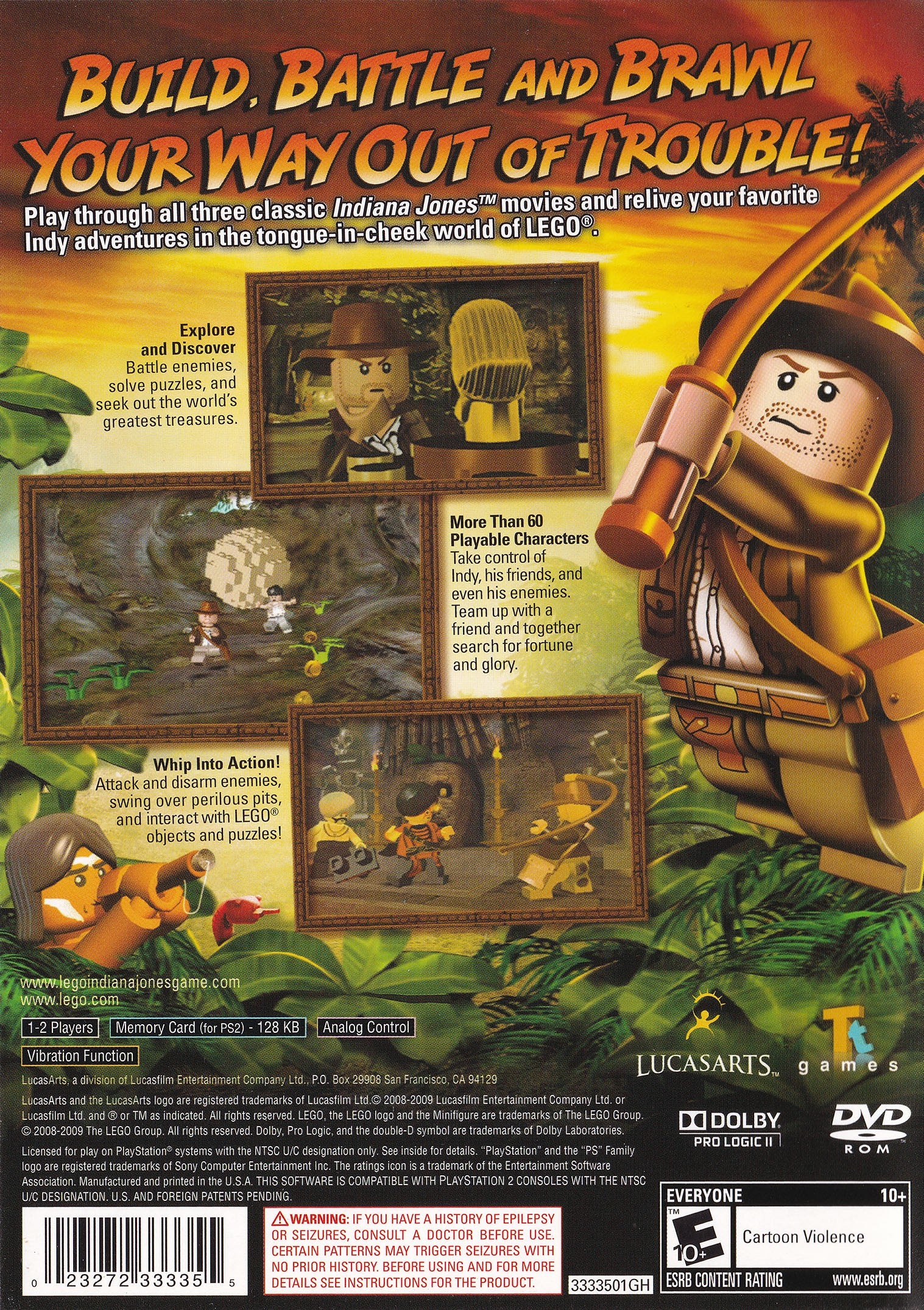 Lego Indiana Jones: The Original Adventures PS2 - Video Game - Used - CaveGamers - Image 2