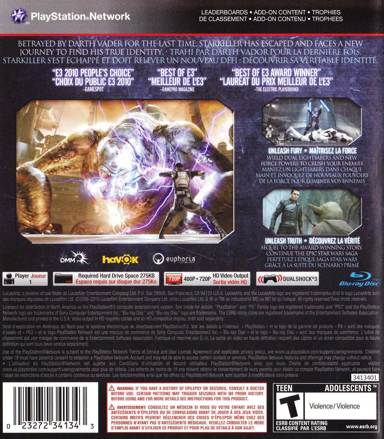Star Wars: The Force Unleashed II PS3 - Video Game - Used - CaveGamers - Image 2