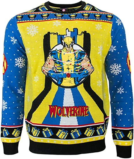 Marvel Wolverine Tree Lights Jumper / Ugly Christmas Sweater - XS