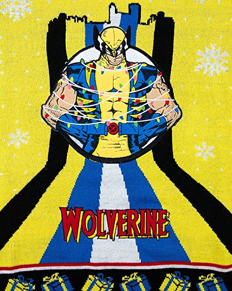 Marvel Wolverine Tree Lights Jumper / Ugly Christmas Sweater - XS