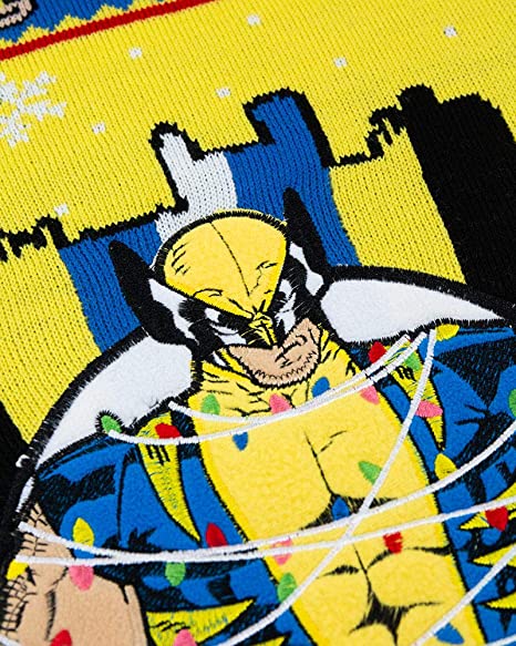 Marvel Wolverine Tree Lights Jumper / Ugly Christmas Sweater - XS