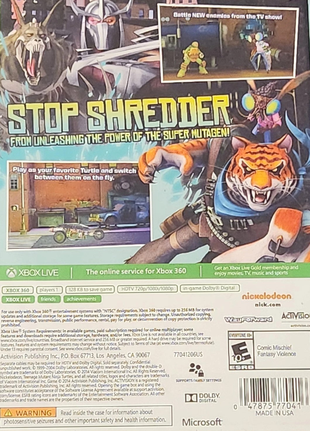 Teenage Mutant Ninja Turtles: Danger of the OOZE Xbox 360 - Video Game - Used - CaveGamers - Image 2