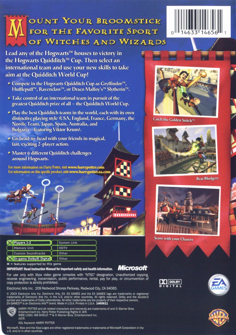 Harry Potter: Quidditch World Cup Xbox - Video Game - Used - CaveGamers - Image 2