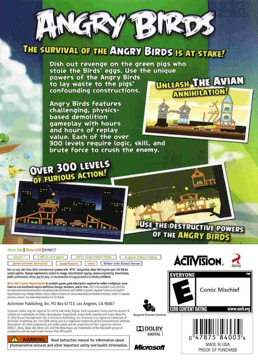 Angry Birds Trilogy Xbox 360 - Video Game - Used - CaveGamers - Image 2