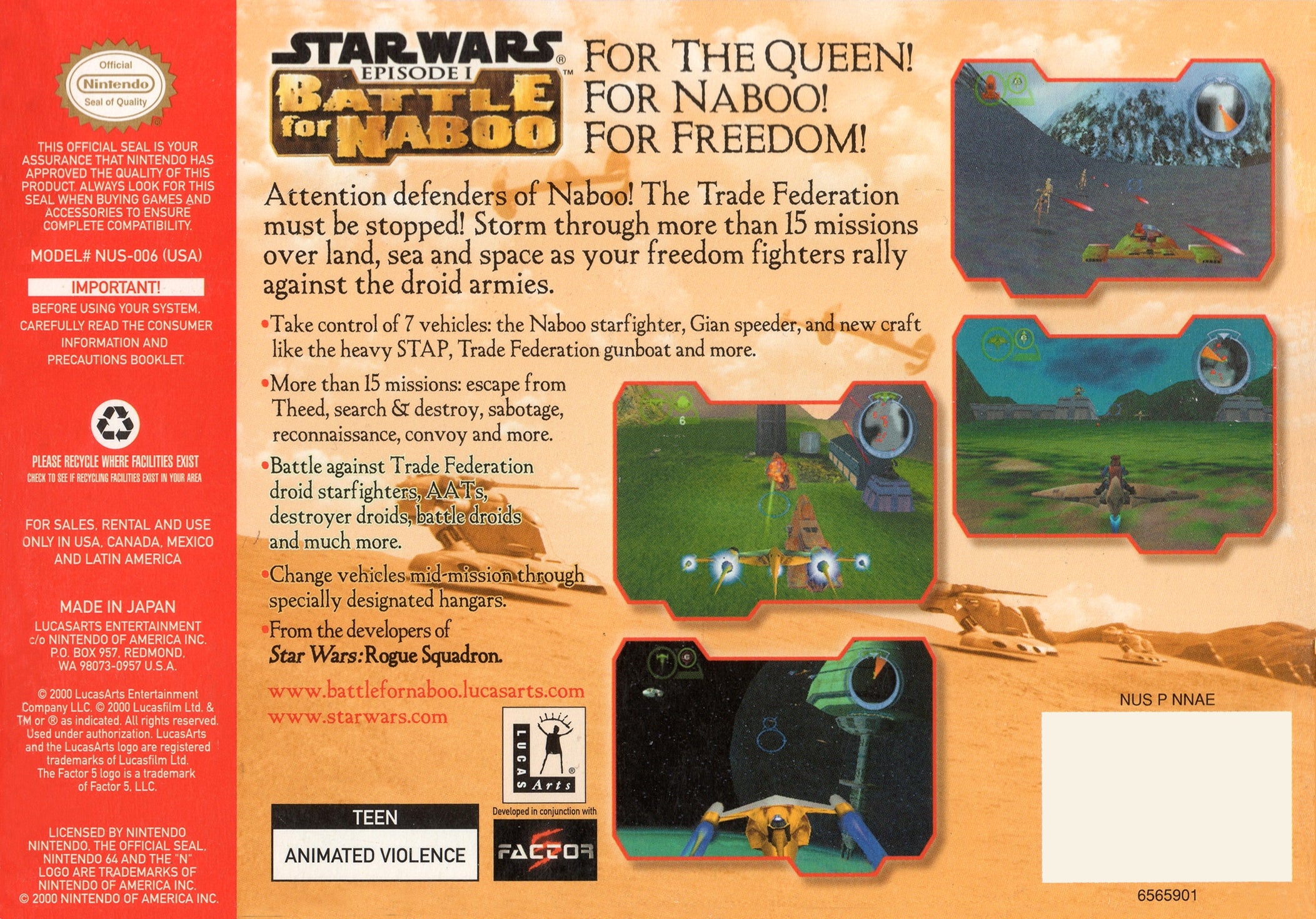 Star Wars: Battle for Naboo N64 - Video Game - Used - CaveGamers - Image 2