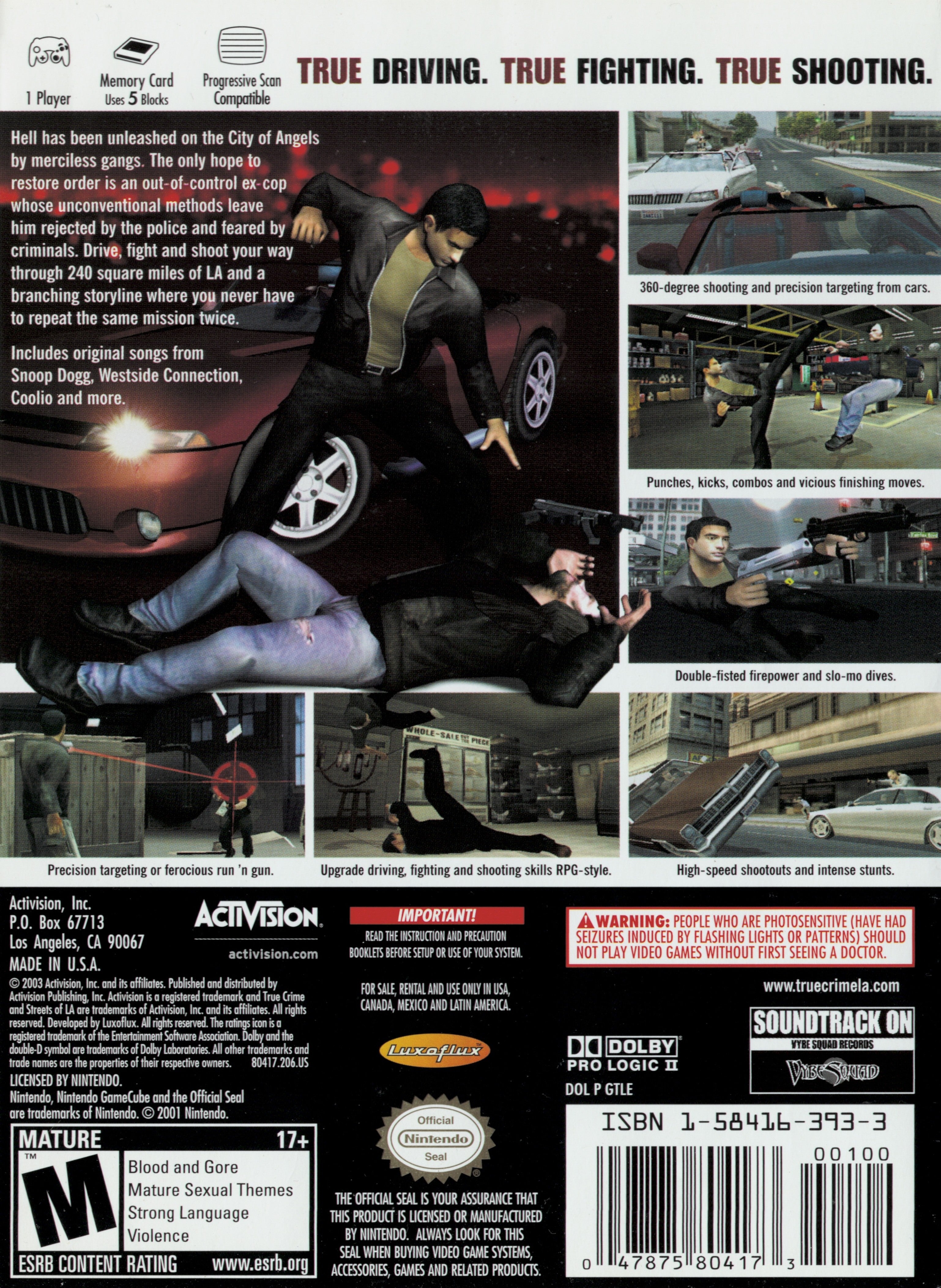 True Crime: Streets of LA GameCube - Video Game - Used - CaveGamers - Image 2