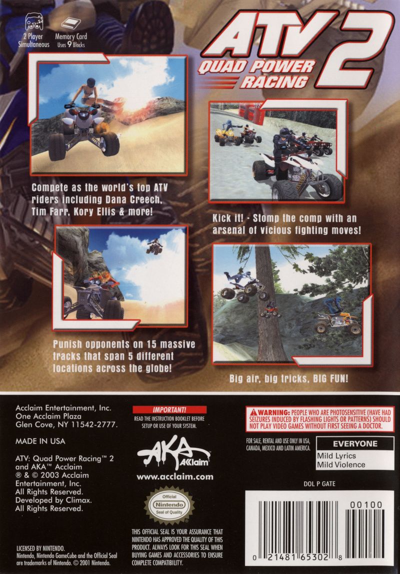 ATV Quad Power Racing 2 GameCube - Video Game - Used - CaveGamers - Image 2