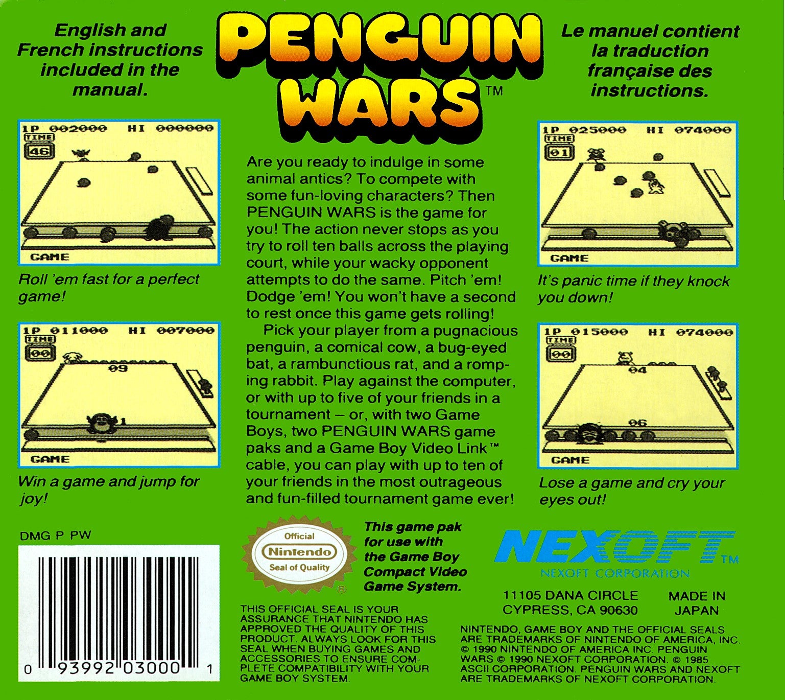 Penguin Wars Game Boy - Video Game - Used - CaveGamers - Image 2