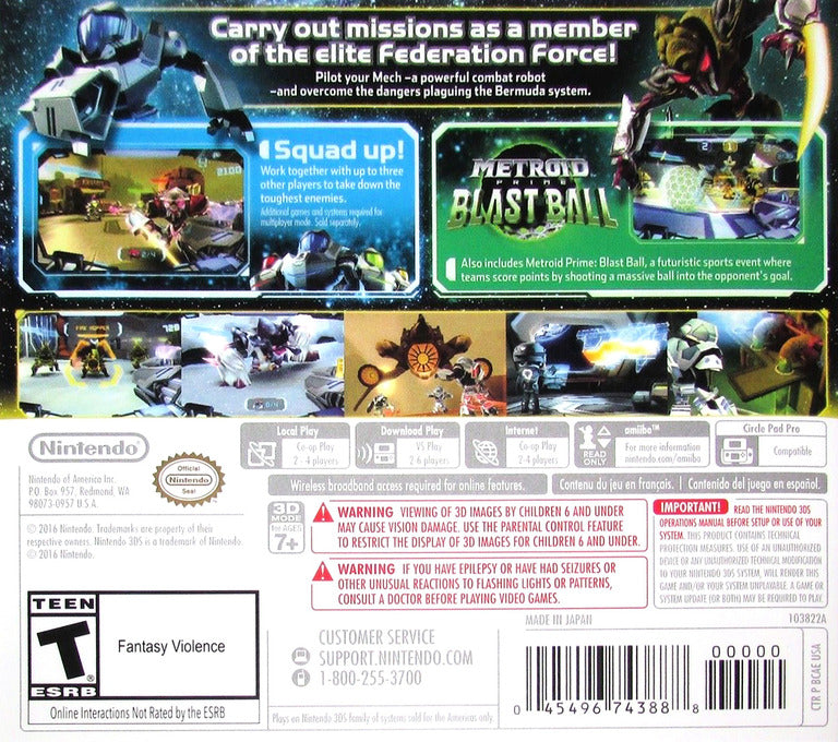 Metroid Prime: Federation Force 3DS - Video Game - Used - CaveGamers - Image 2