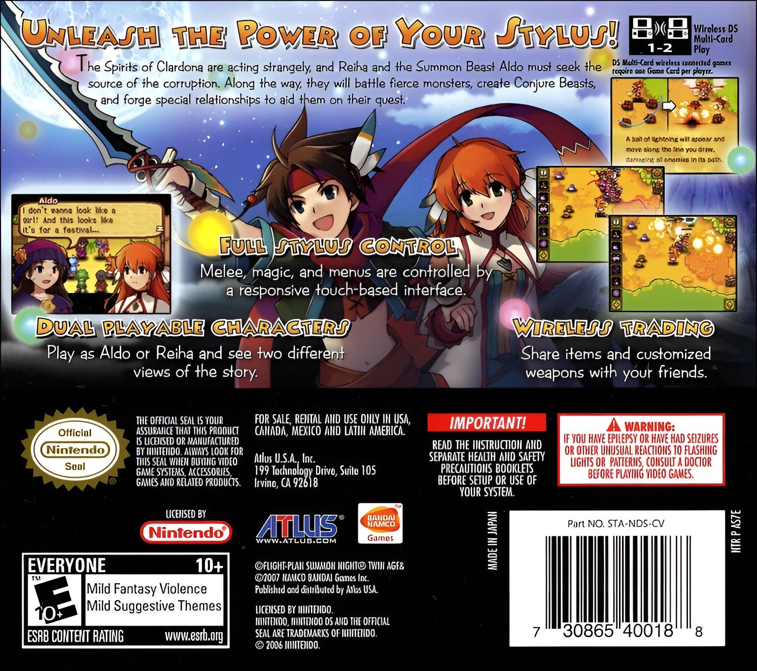 Summon Night: Twin Age DS - Video Game - Used - CaveGamers - Image 2