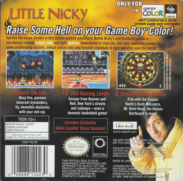 Little Nicky Game Boy Color - Video Game - Used - CaveGamers - Image 2