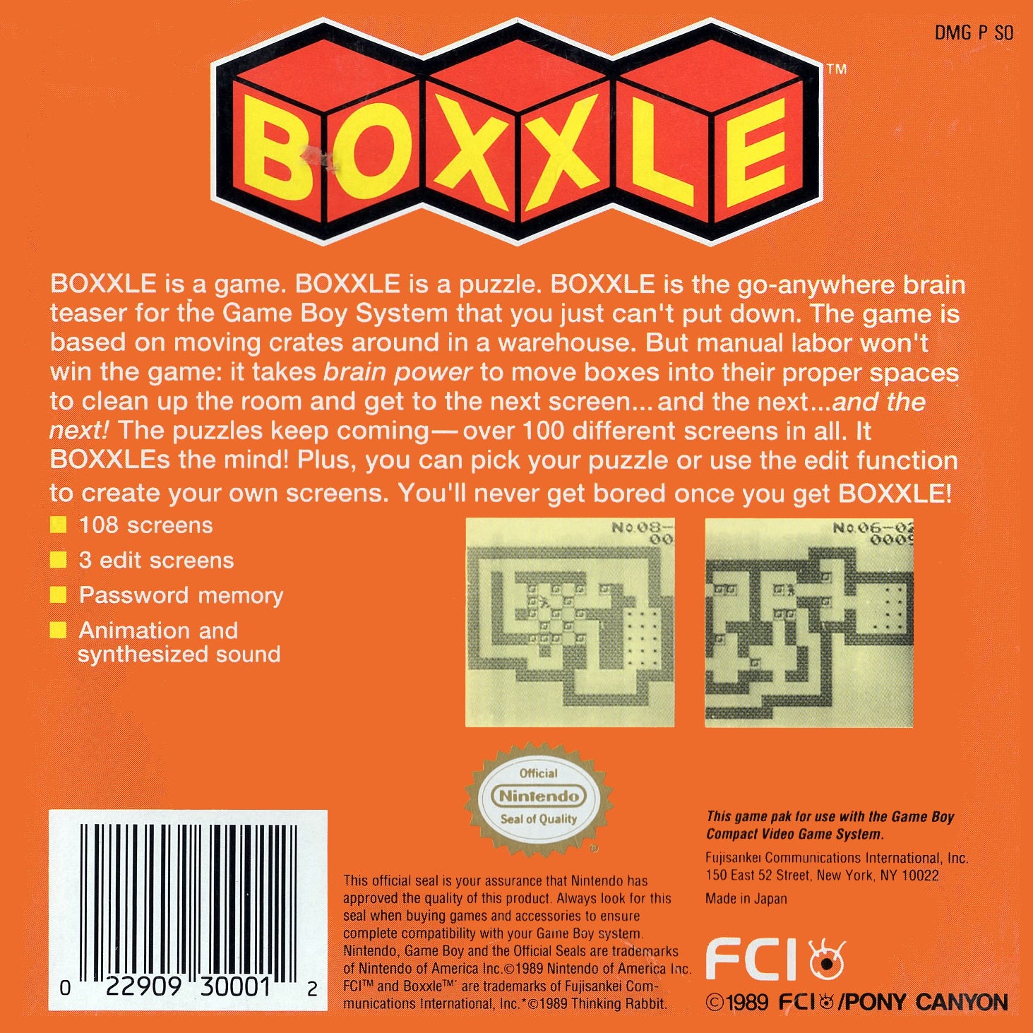 Boxxle Game Boy - Video Game - Used - CaveGamers - Image 2