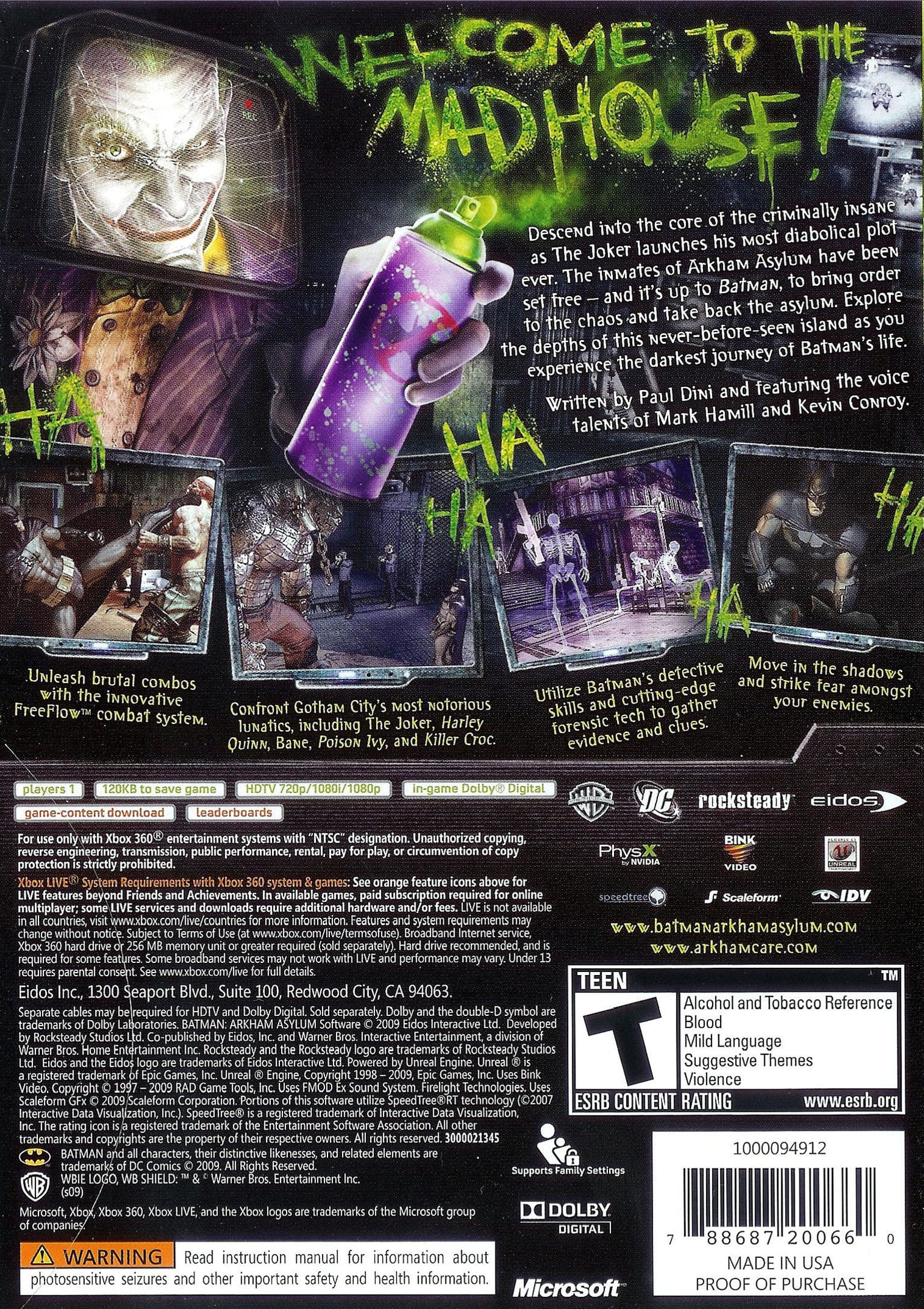 Batman: Arkham Asylum Xbox 360 - Video Game - Used - CaveGamers - Image 2