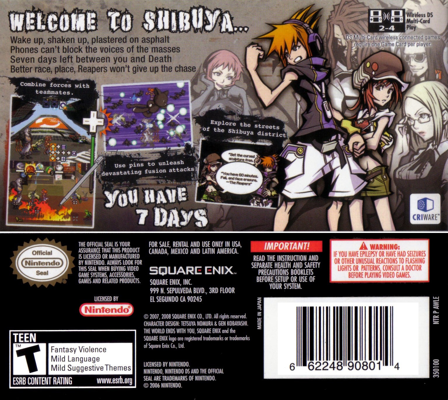 The World Ends With You - Video Game - Used - CaveGamers - Image 2