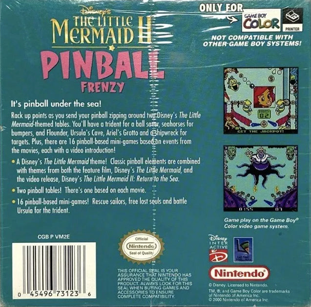 The Little Mermaid II: Pinball Frenzy Game Boy Color - Video Game - Used - CaveGamers - Image 2