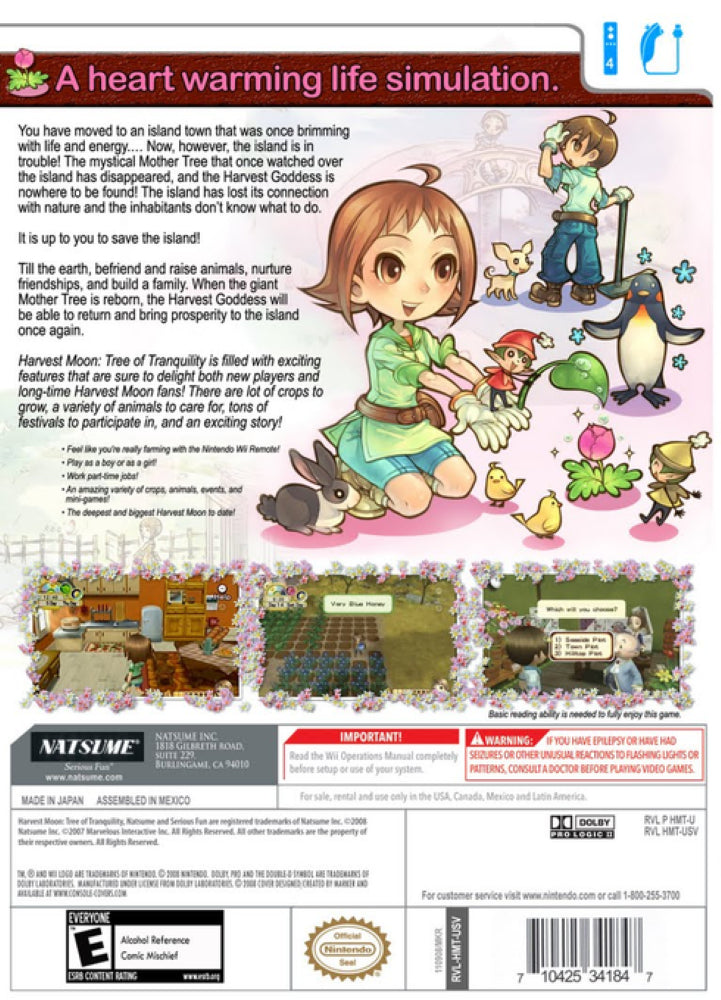 Harvest Moon: Tree of Tranquility Wii - Video Game - Used - CaveGamers - Image 2