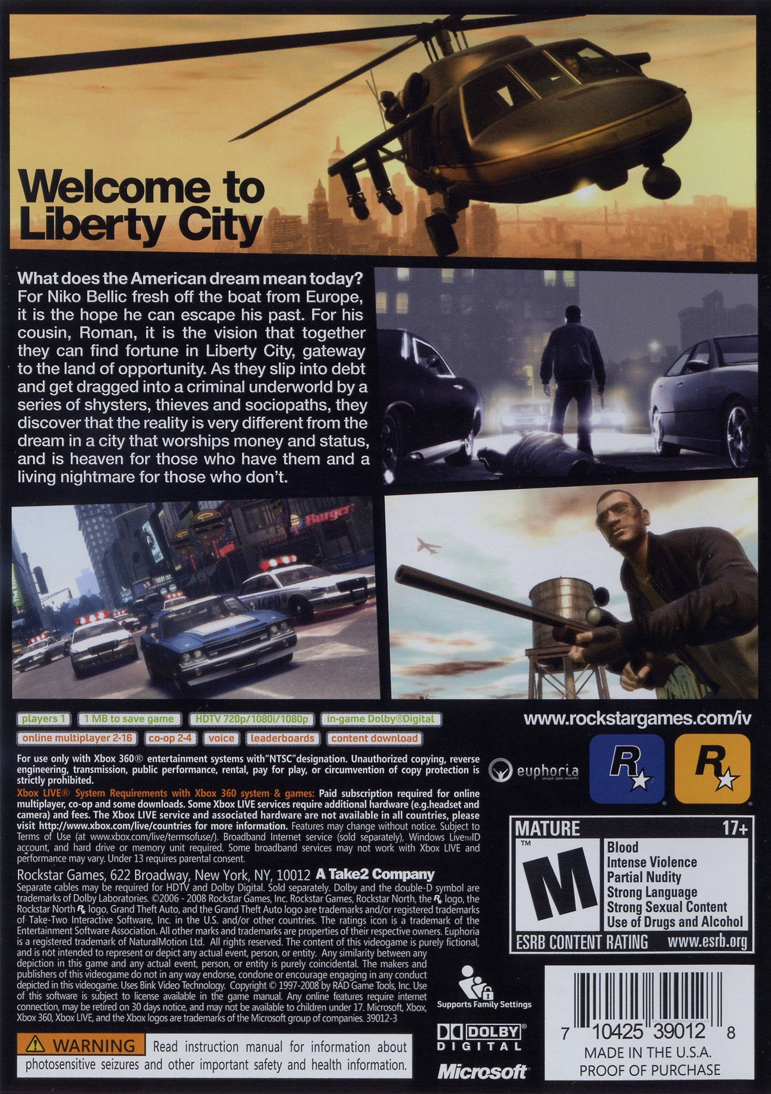 Grand Theft Auto IV Xbox 360 - Video Game - Used - CaveGamers - Image 2