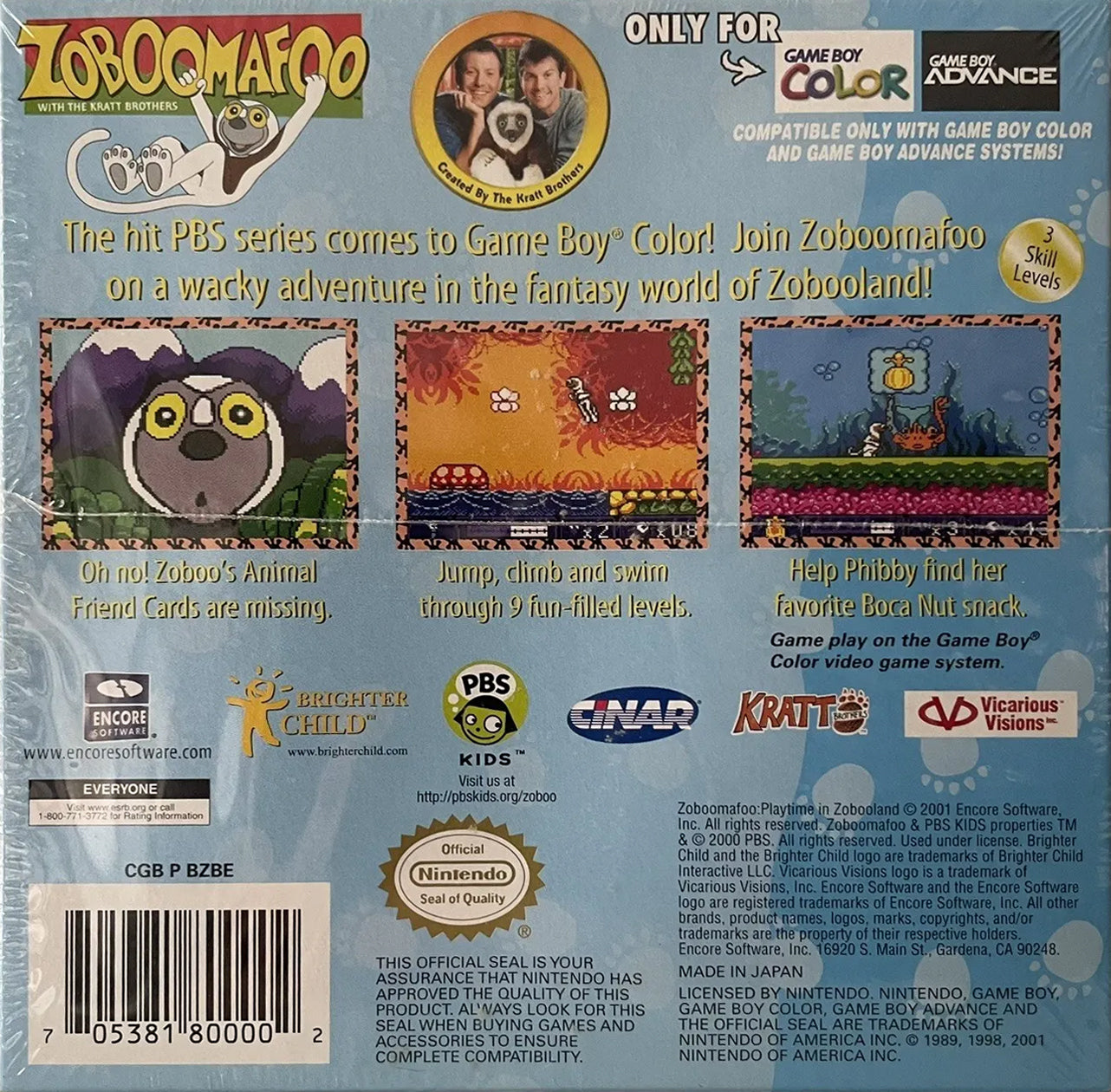 Zoboomafoo: Playtime in Zobooland Game Boy Color - Video Game - Used - CaveGamers - Image 2