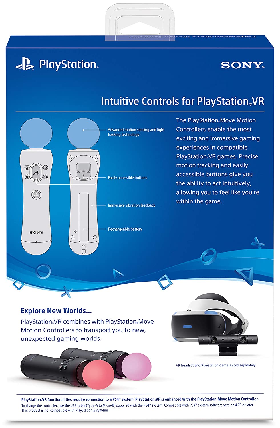 PlayStation Move Motion Controllers - Two Pack PS4 - Video Game Accessory - New - CaveGamers - Image 2