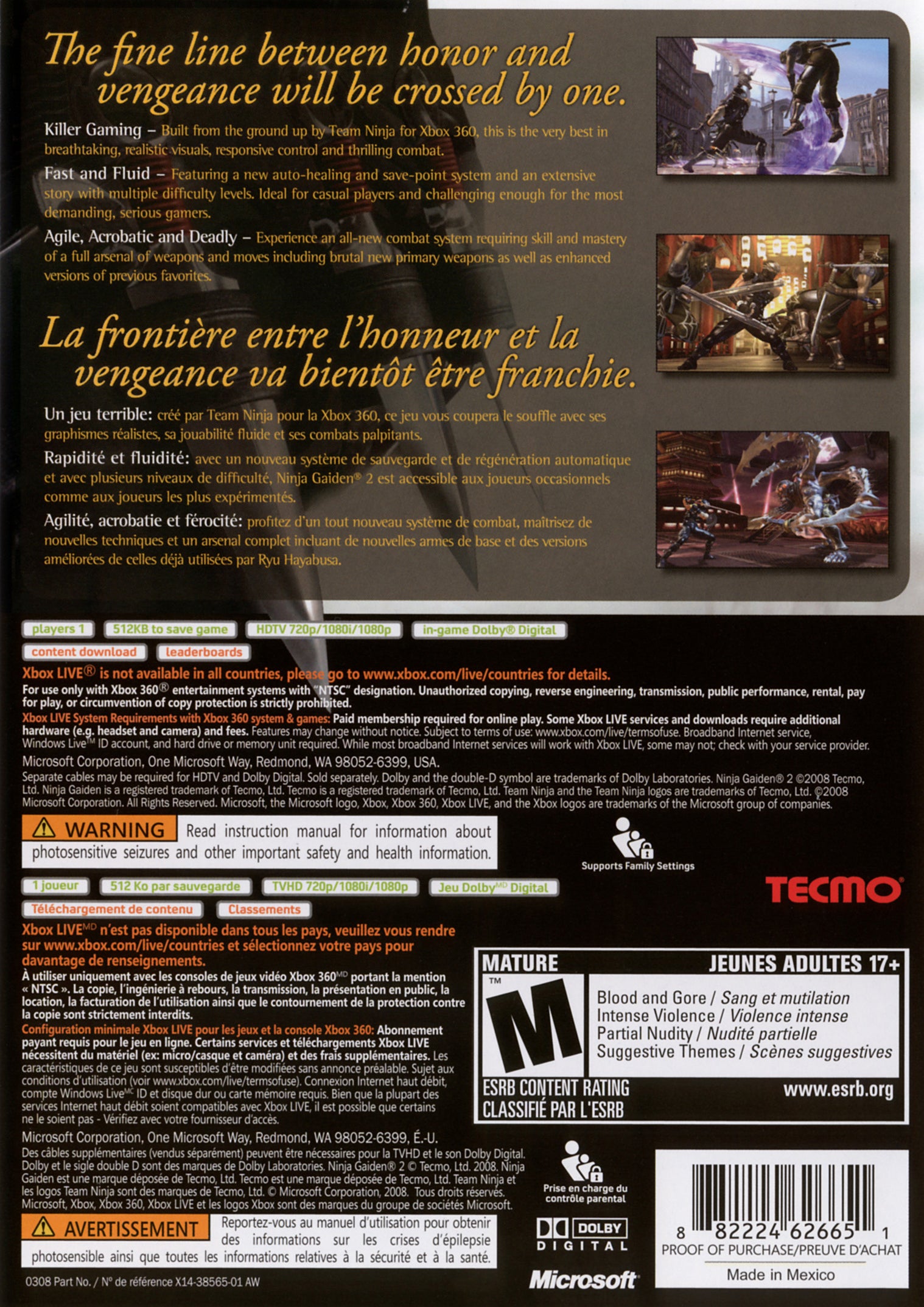 Ninja Gaiden II Xbox 360 - Video Game - Used - CaveGamers - Image 2