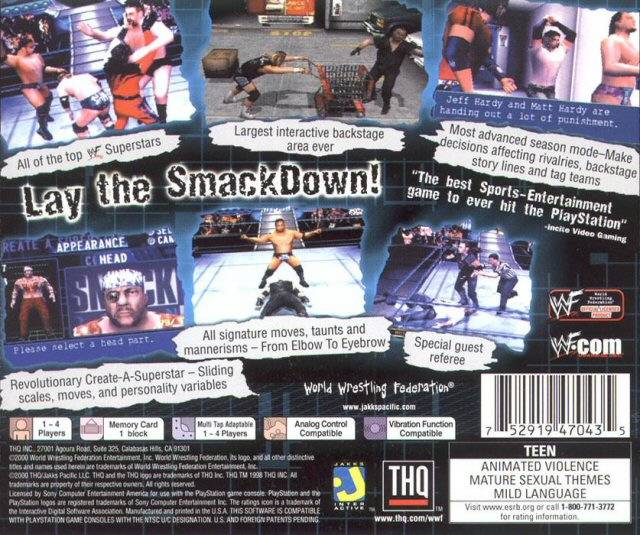 WWF Smackdown! Playstation - Video Game - Used - CaveGamers - Image 2