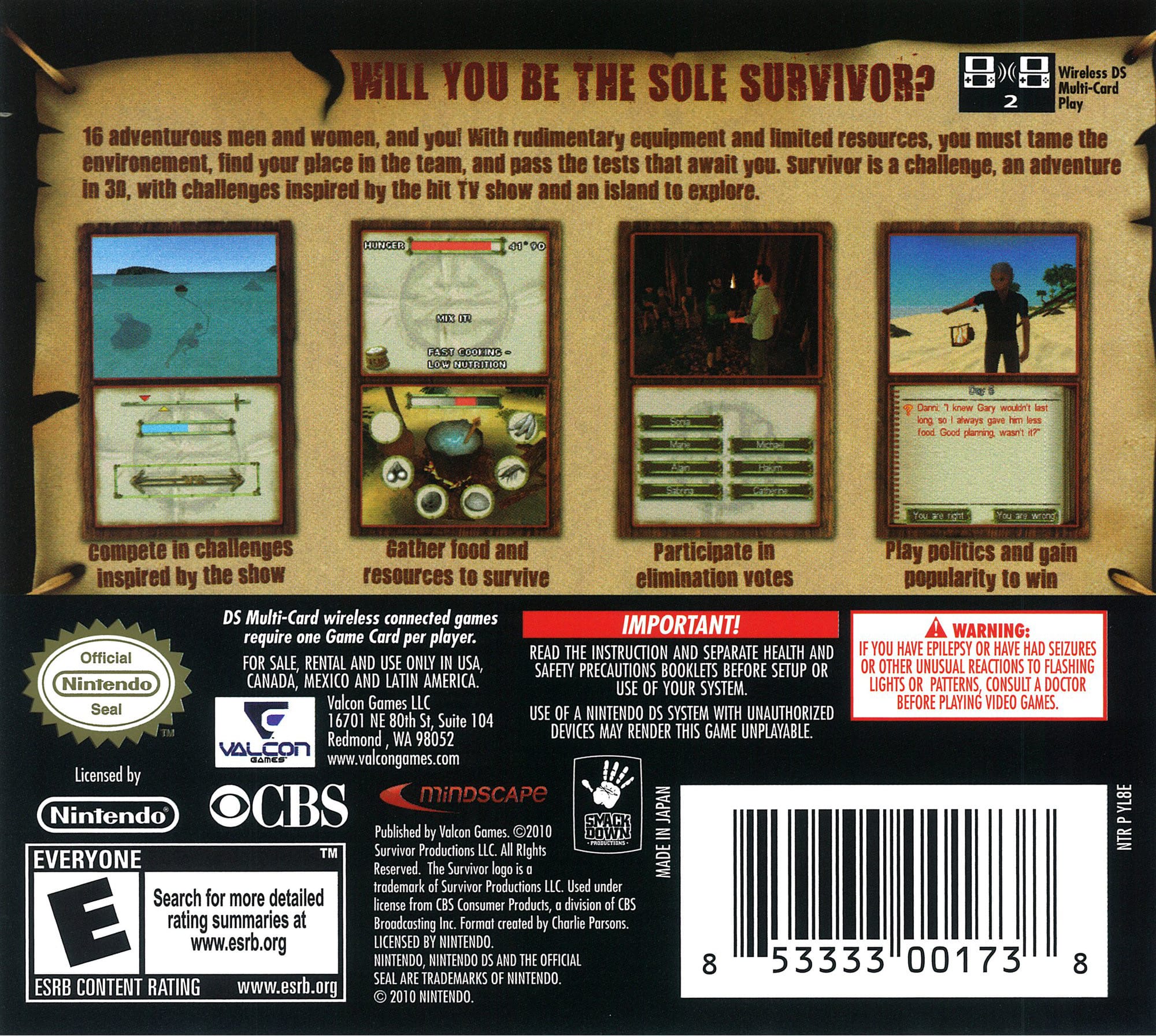 Survivor DS - Video Game - Used - CaveGamers - Image 2