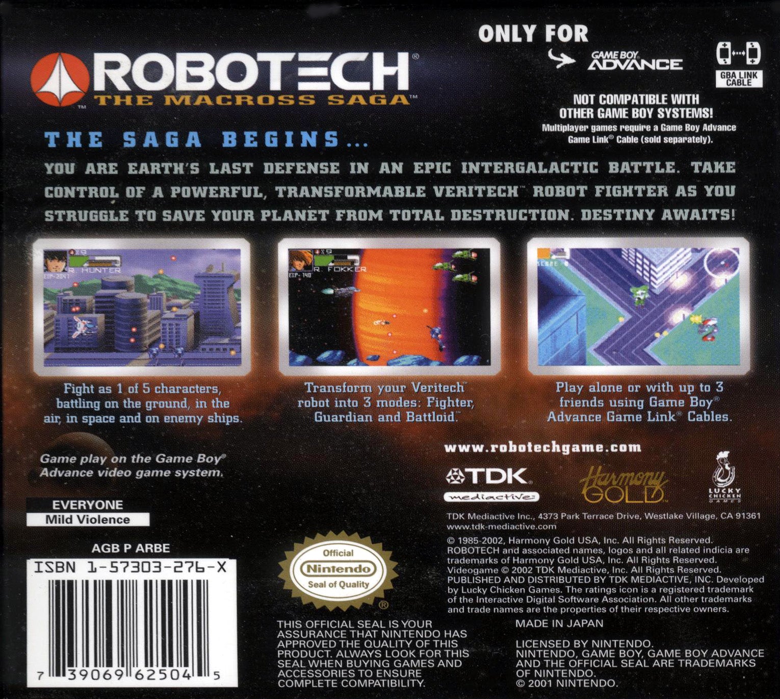 Robotech The Macross Saga Game Boy Advance - Video Game - Used - CaveGamers - Image 2