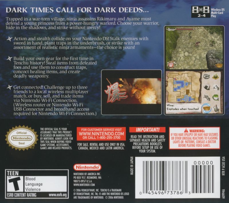 Tenchu Dark Secret DS - Video Game - Used - CaveGamers - Image 2
