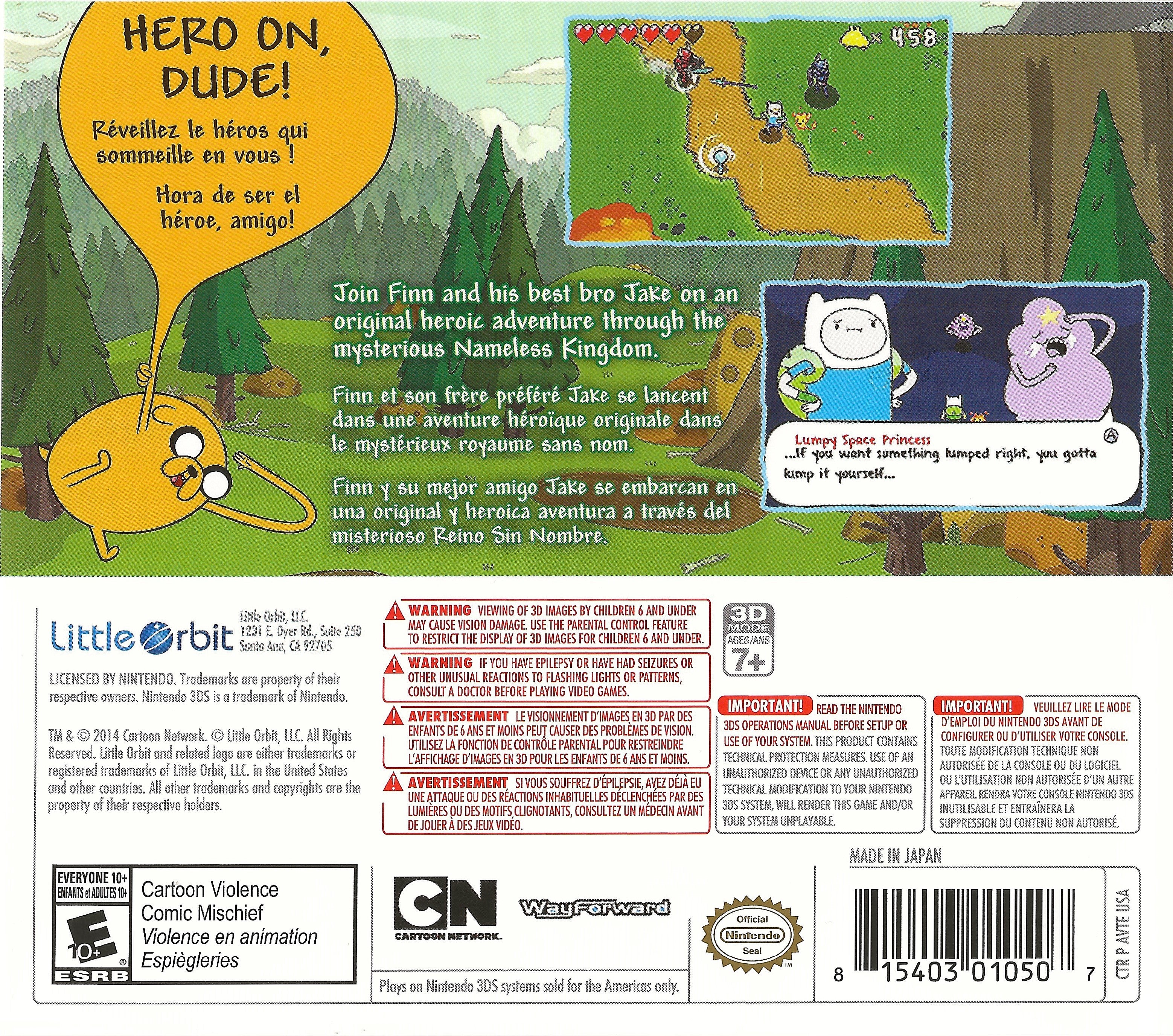 Adventure Time: The Secret of the Nameless Kingdom 3DS - Video Game - Used - CaveGamers - Image 2