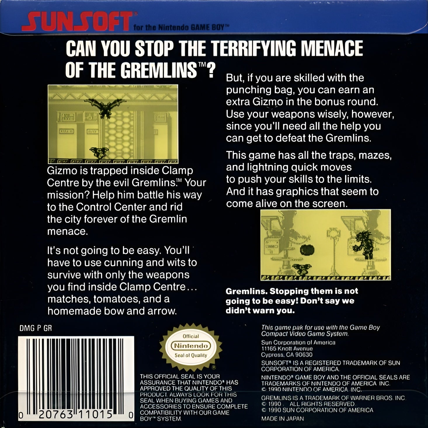 Gremlins 2 the New Batch Game Boy - Video Game - Used - CaveGamers - Image 2