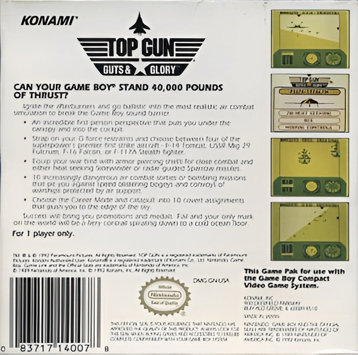 Top Gun - Guts & Glory Game Boy - Video Game - Used - CaveGamers - Image 2