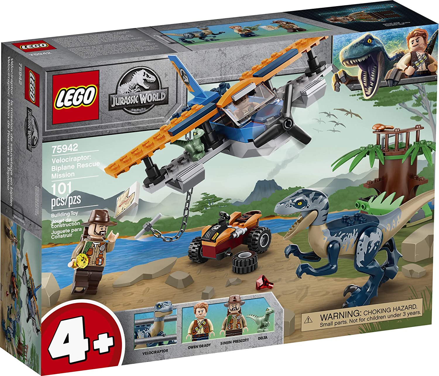 LEGO Jurassic World Velociraptor: Biplane Rescue Mission 75942 Building Sets - Toys - New - CaveGamers - Image 3