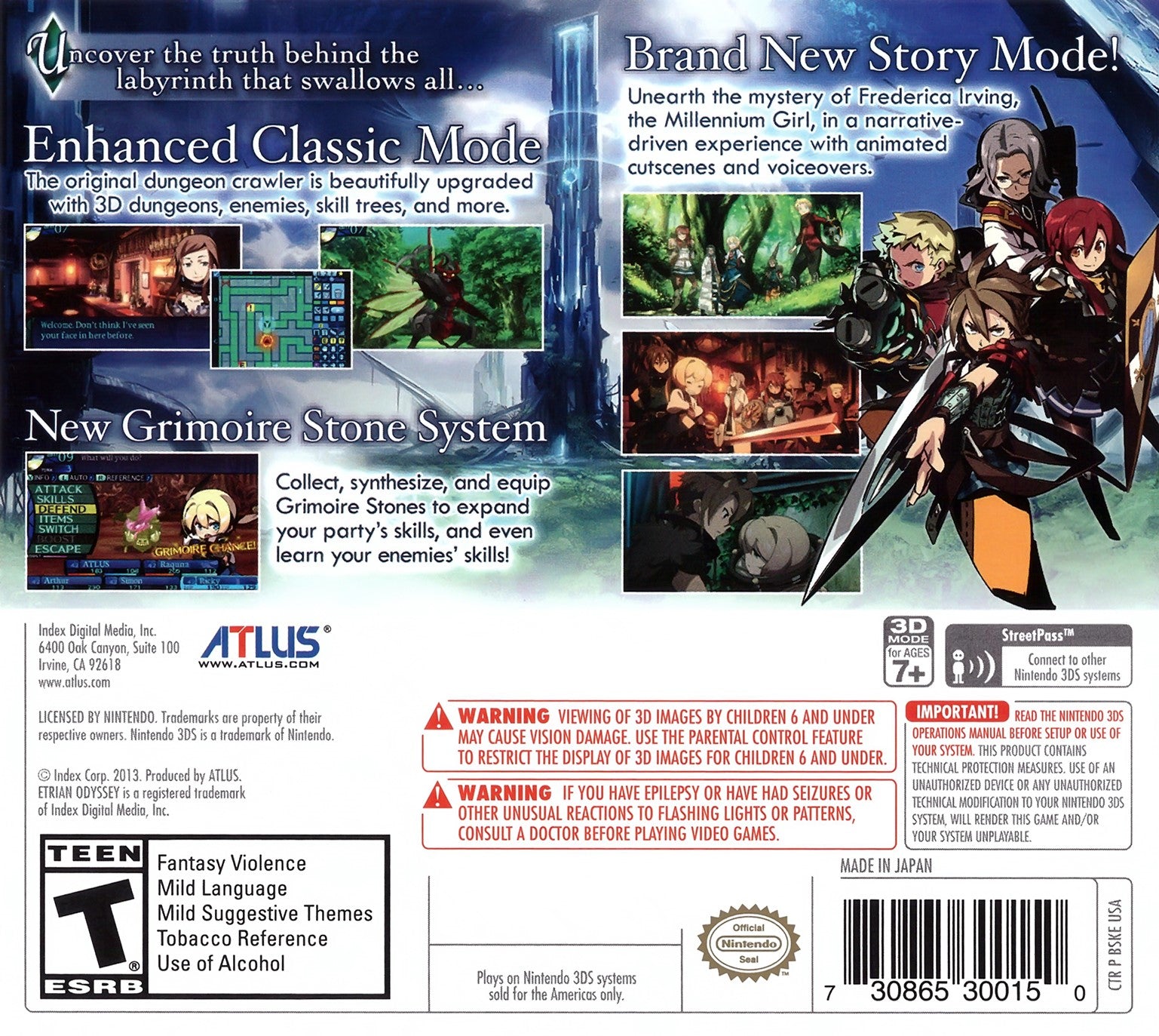 Etrian Odyssey Untold: The Millennium Girl 3DS - Video Game - Used - CaveGamers - Image 2