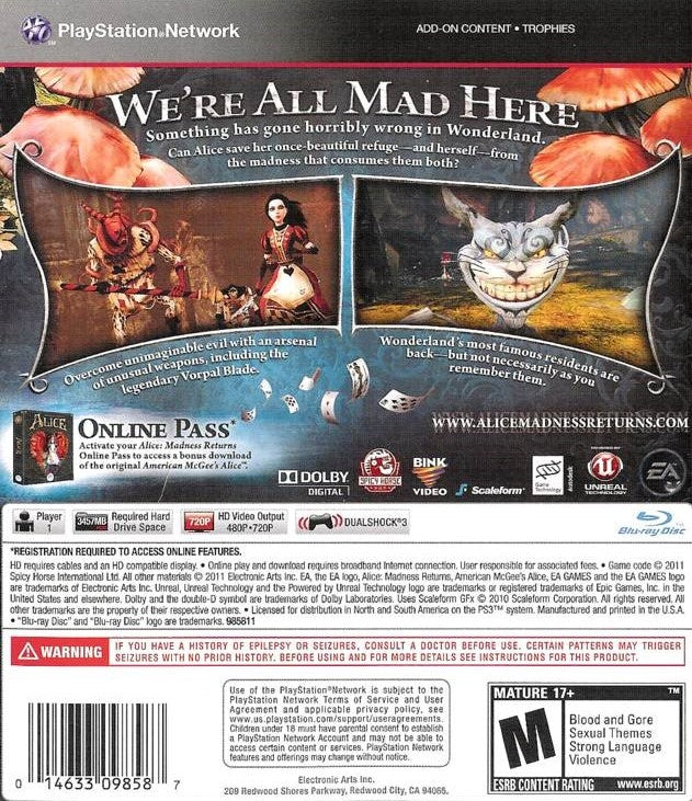 Alice: Madness Returns PS3 - Video Game - Used - CaveGamers - Image 2