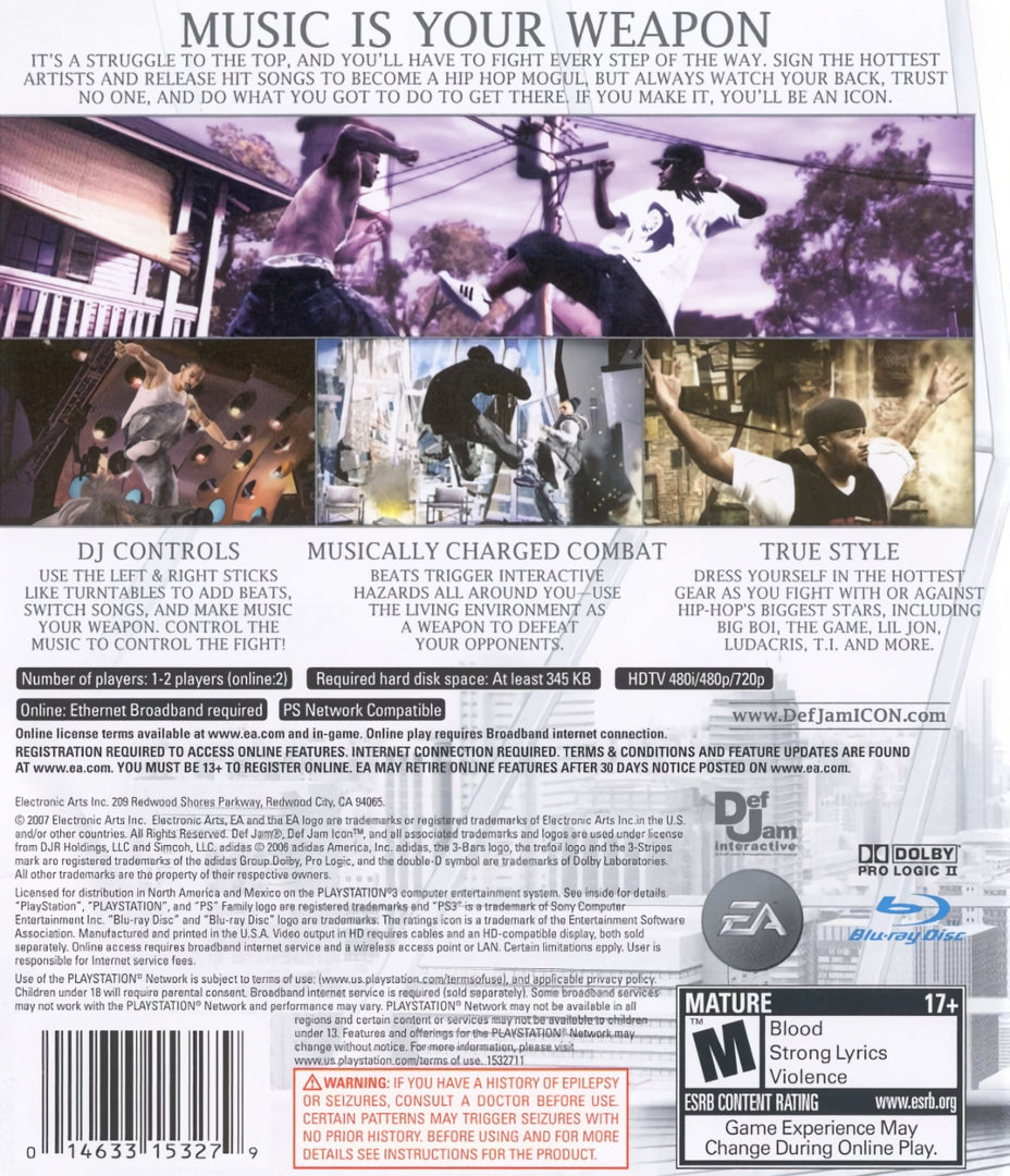 Def Jam Icon PS3 - Video Game - Used - CaveGamers - Image 2