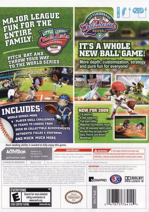 Little League World Series Double Play Wii - Video Game - Used - CaveGamers - Image 2