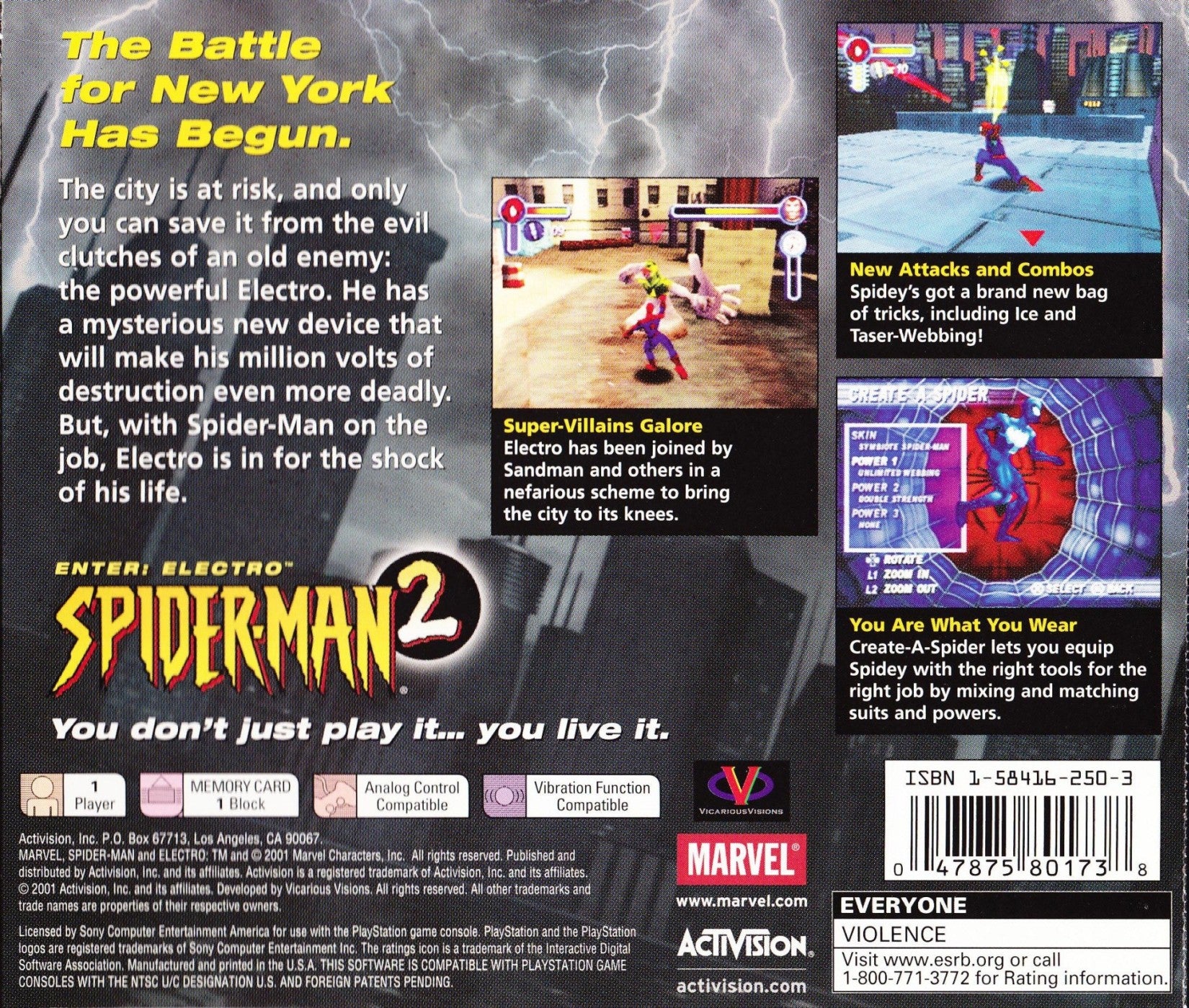 Spider-Man 2 Enter Electro Playstation - Video Game - Used - CaveGamers - Image 2