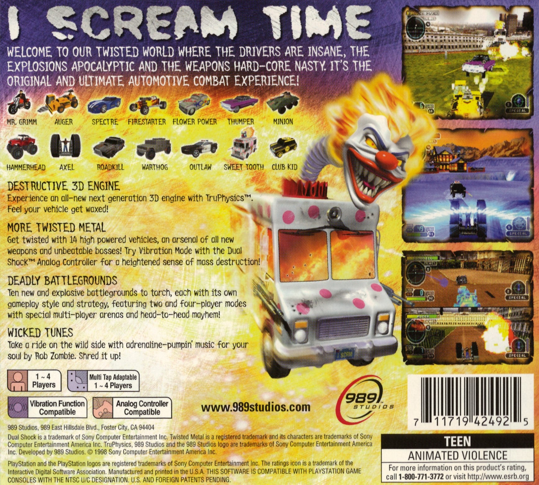 Twisted Metal III Playstation - Video Game - Used - CaveGamers - Image 2