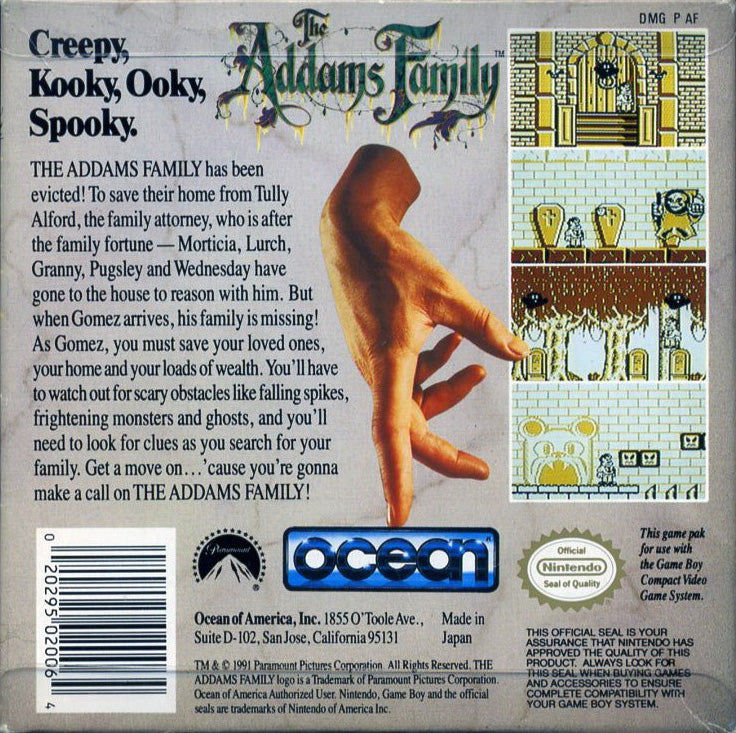 Addams Family Game Boy - Video Game - Used - CaveGamers - Image 2