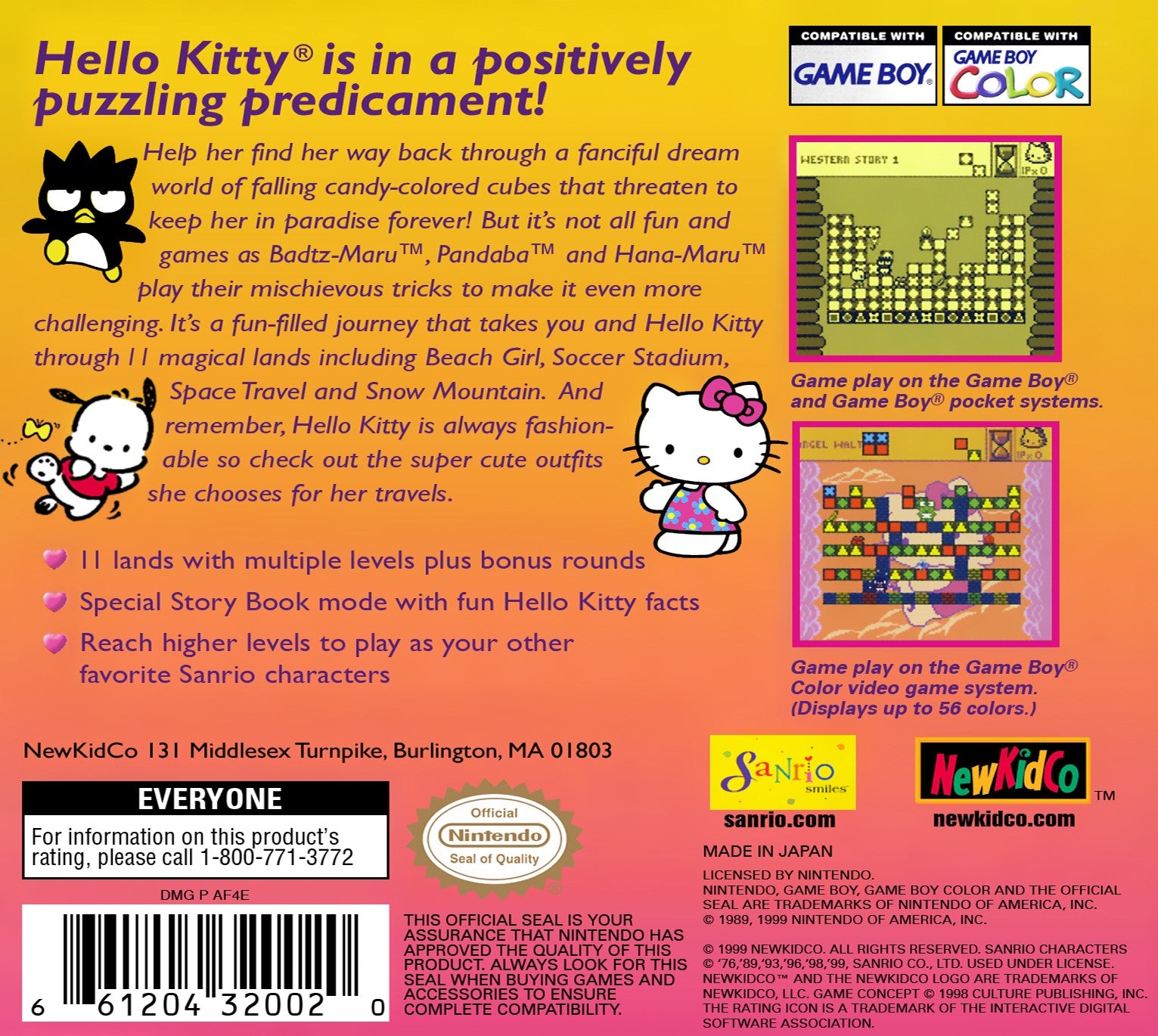 Hello Kitty Cube Frenzy Game Boy Color - Video Game - Used - CaveGamers - Image 2