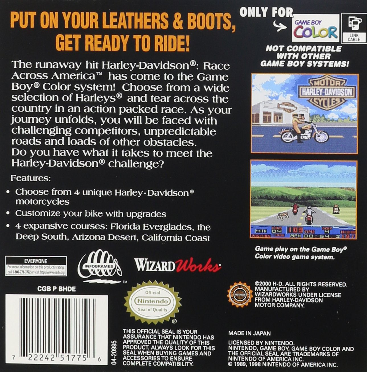 Harley Davidson: Race Across America Game Boy Color - Video Game - Used - CaveGamers - Image 2